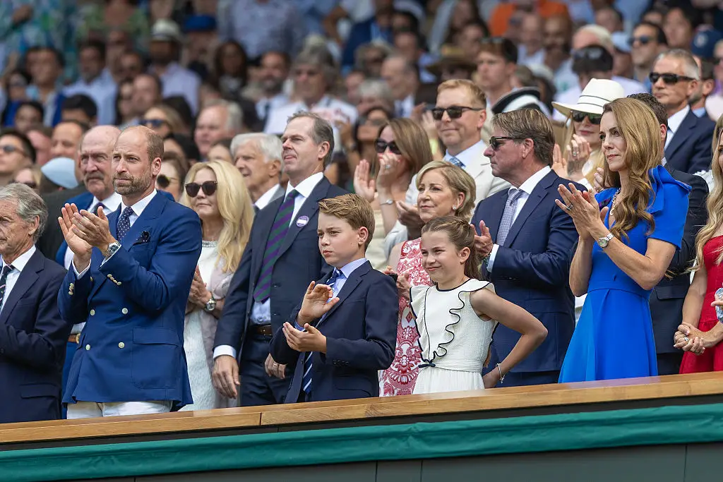 Prince William, Kate Middleton and their two children, Prince George and Princess Charlotte, watched from the Royal Box (Tim Clayton/Getty Images)