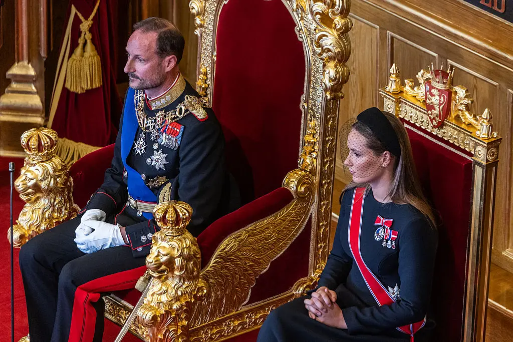 King Haakon VIII and Crown Princess Ingrid Alexandra of Norway at the Oath Of Allegiance Ceremony at Stortinget in Oslo, Norway (Per Ole Hagen / Stringer / Getty Images)