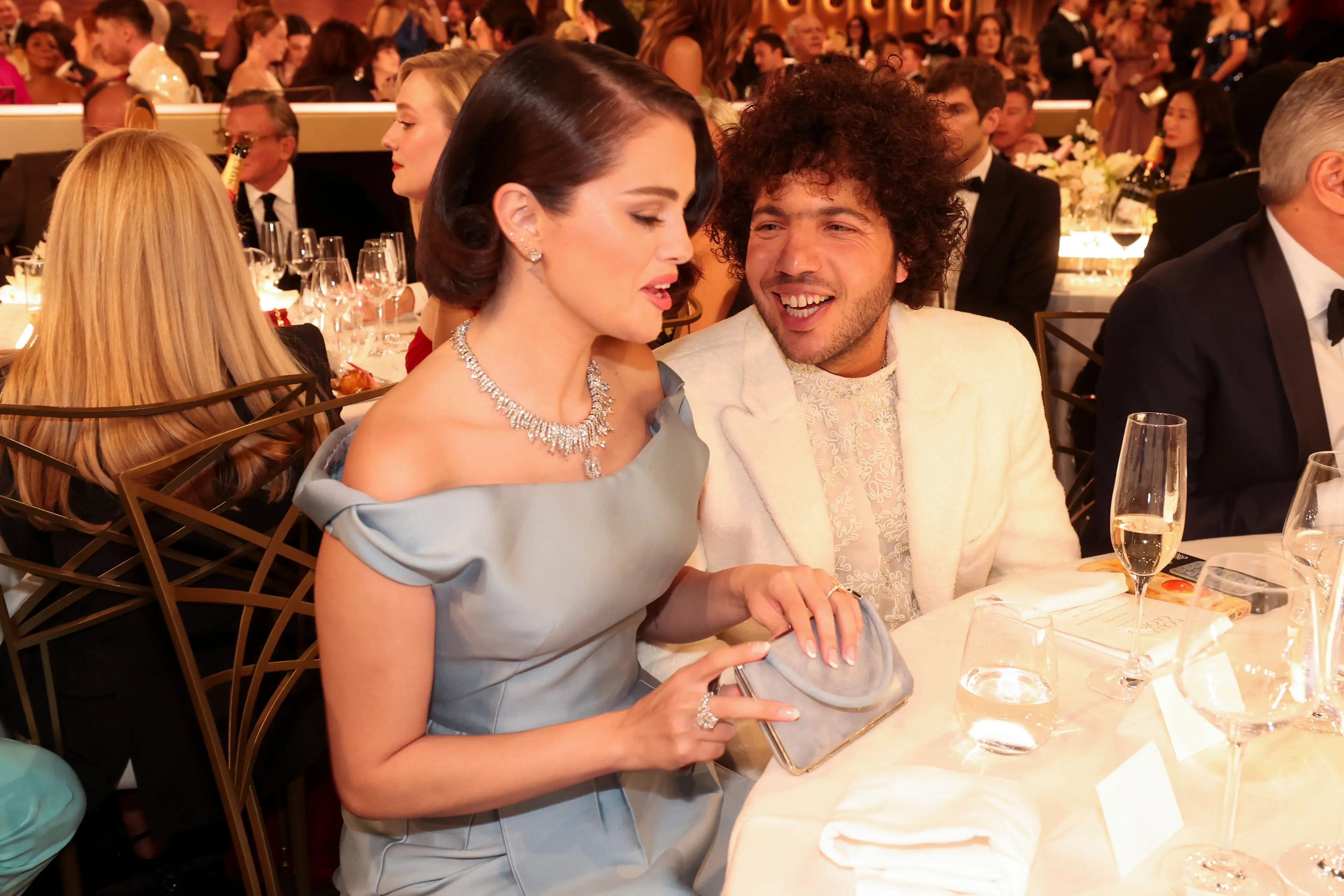 Golden Globe viewers were quick to call out Benny Blanco's 'nasty' habit (Christopher Polk/GG2025/Penske Media via Getty Images)