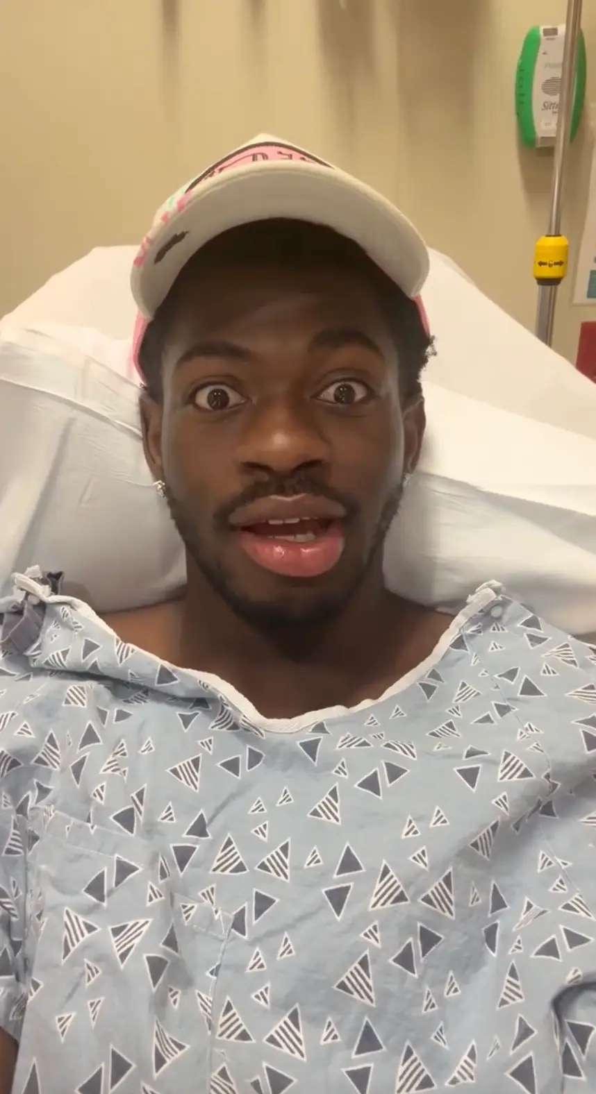 Rapper Lil Nas X, 26, took to social media on Monday to reveal his partial facial paralysis (Instagram/@lilnasx)