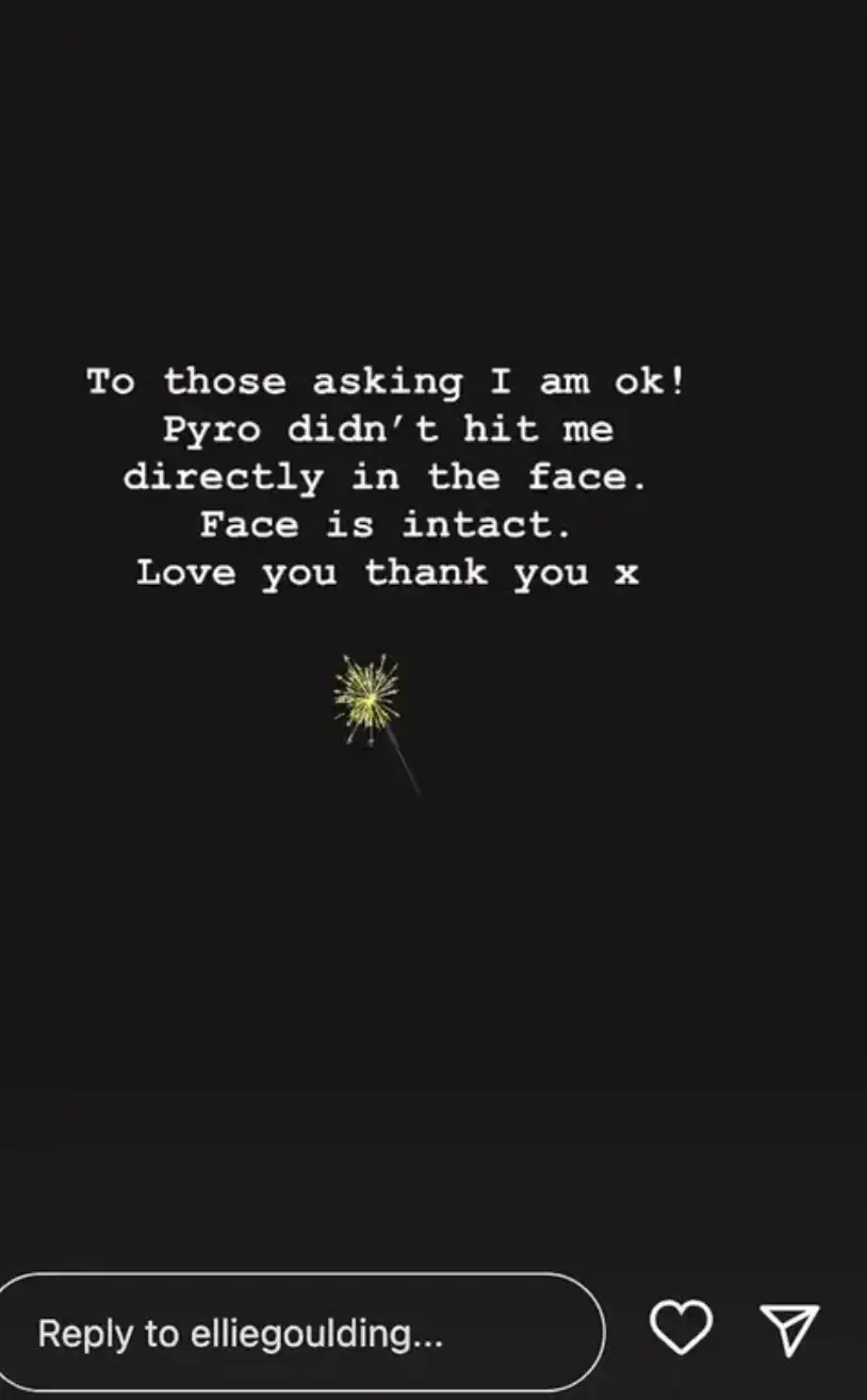 Ellie updated fans on Instagram.