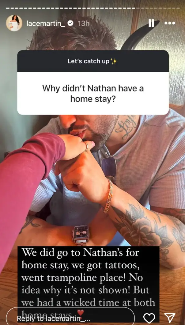 Lacey addressed the missing scene on social media (Instagram/@lacemartin_)