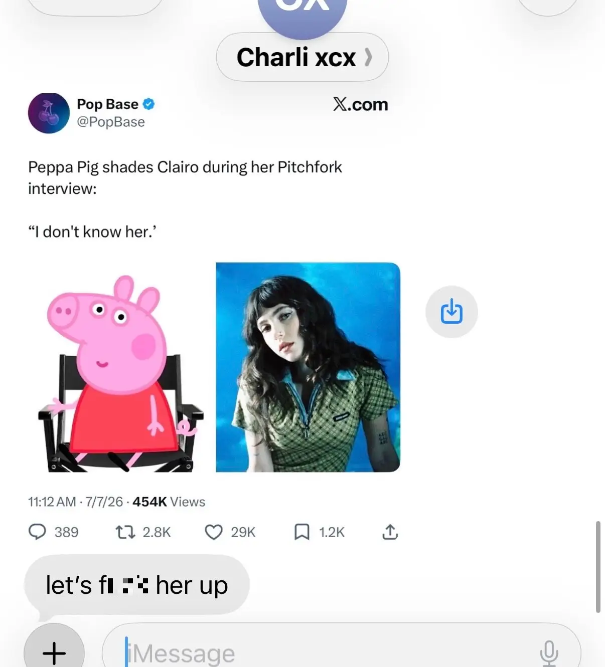 The bizarre feud sent social media users into a right spiral (X/@clairo)