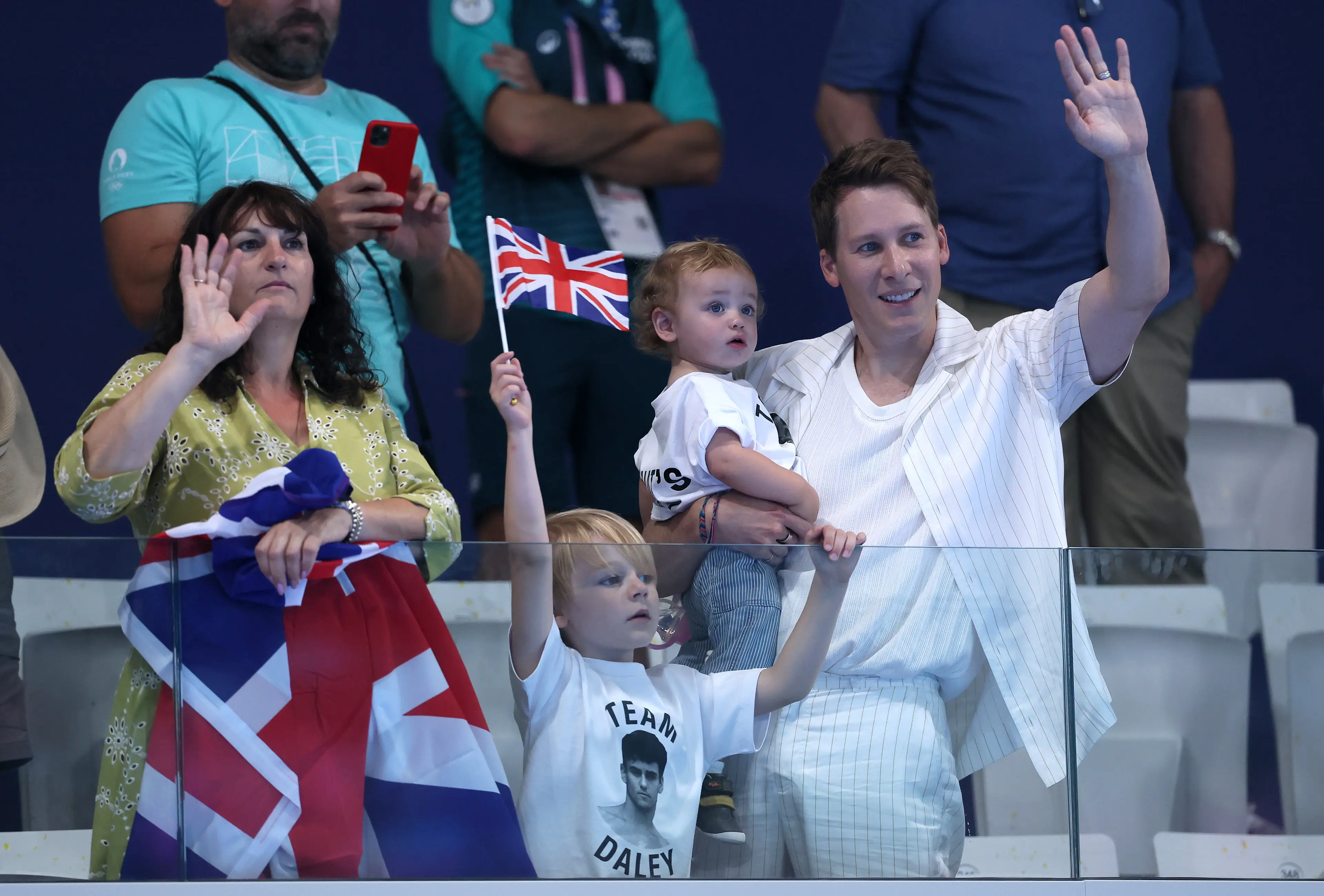 Tom's children rarely miss one of his dives. (Clive Rose/Getty Images)
