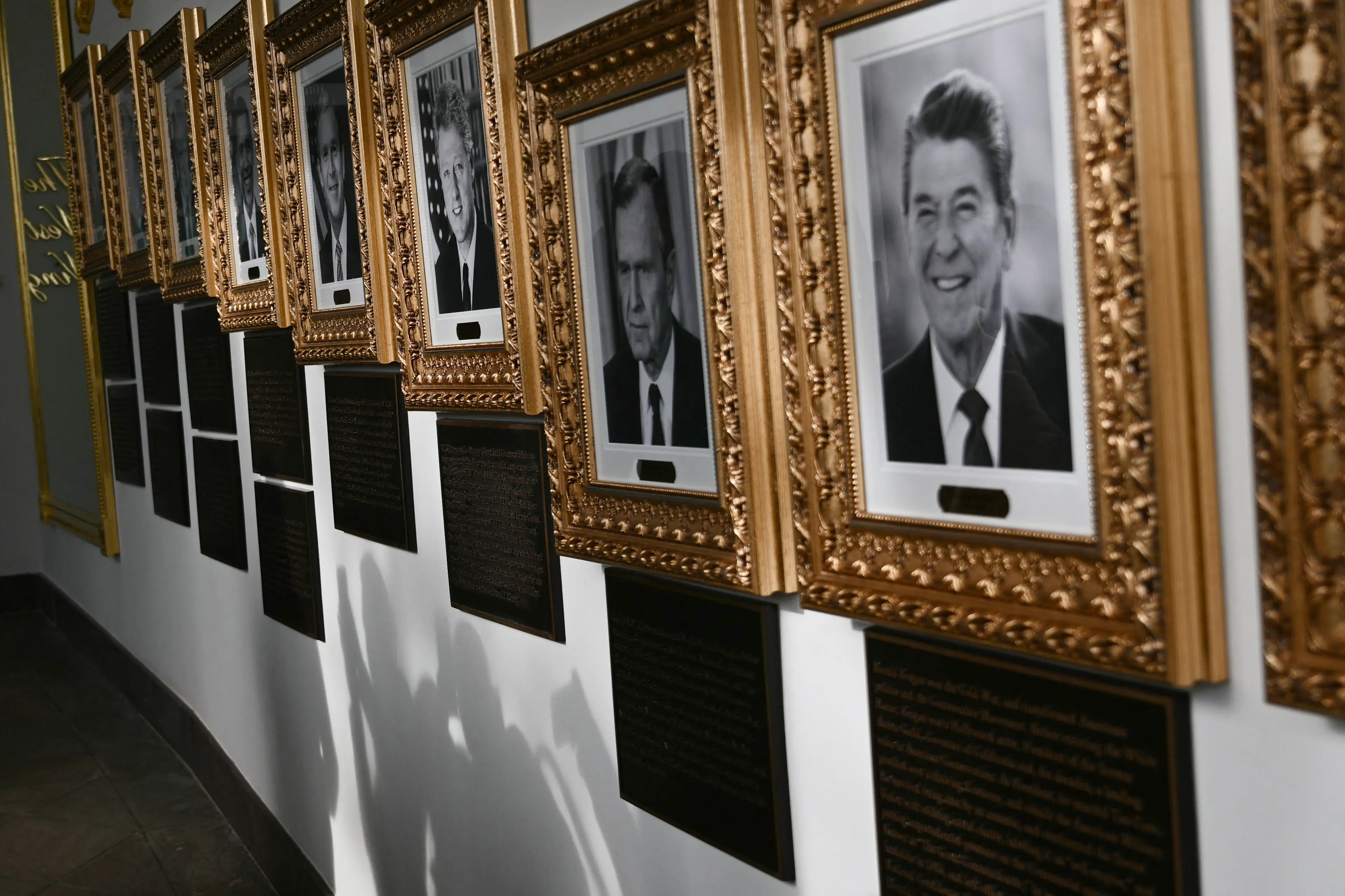 Reagan and Nixon received some words of praise (Brendan SMIALOWSKI / AFP via Getty Images)