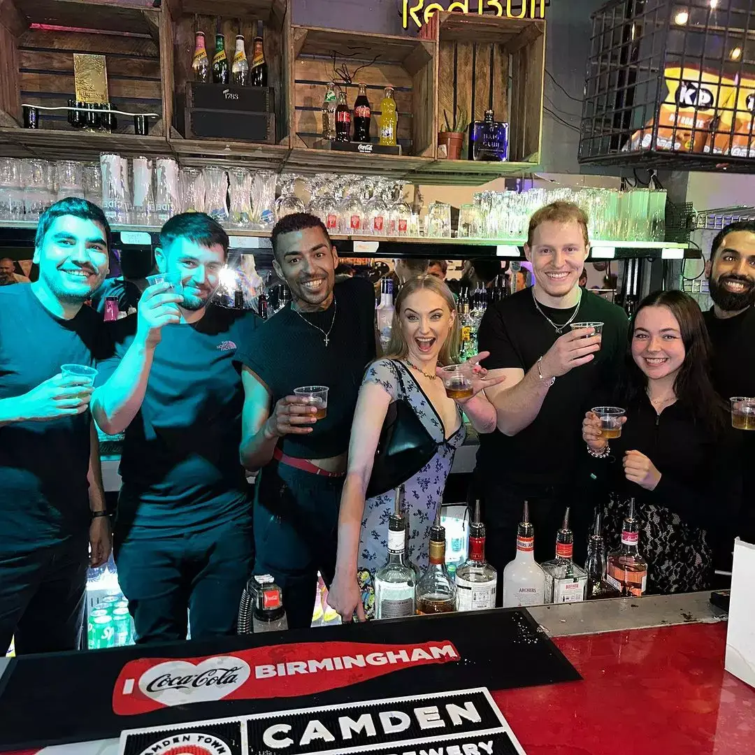 Sophie Turner was seen letting her hair down at a bar in Birmingham.