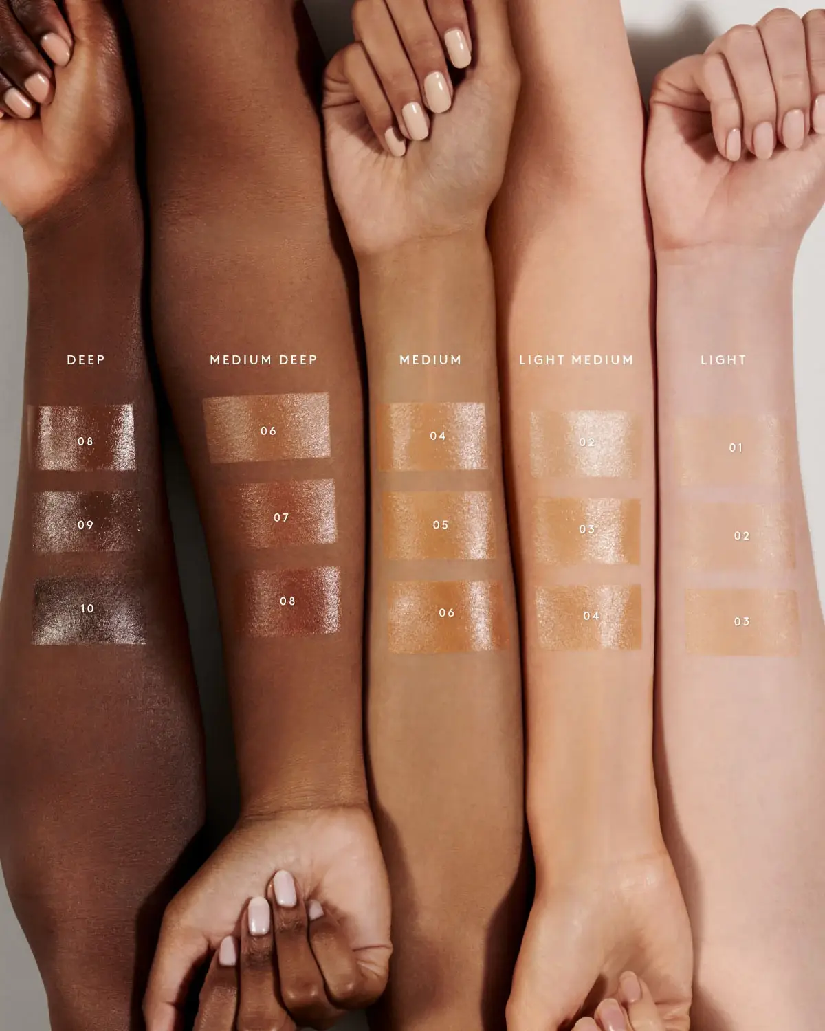 There are 10 shades to choose from.