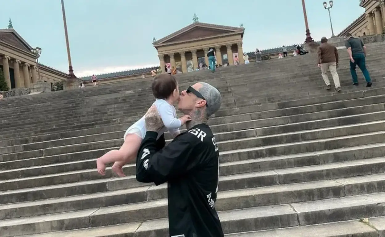 Rocky's face has been kept hidden by his parents (Instagram/@kourtneykardash)