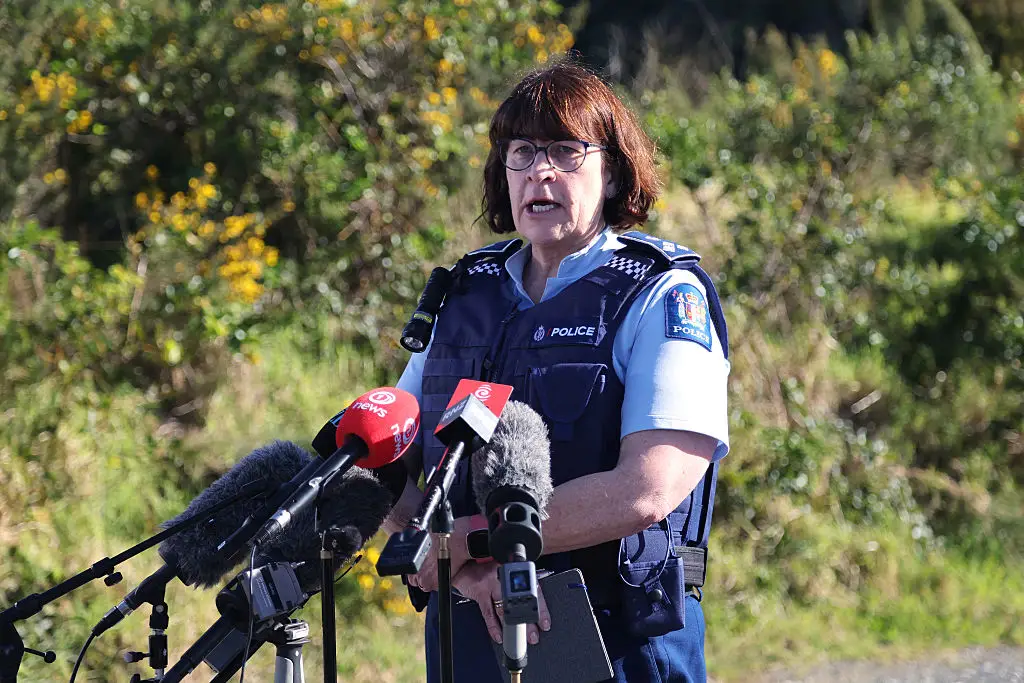 New Zealand Police Acting Deputy Commissioner, Jill Rogers, shared the updates during a media briefing at a roadblock where a police shootout occurred (DJ MILLS / Contributor / Getty Images)