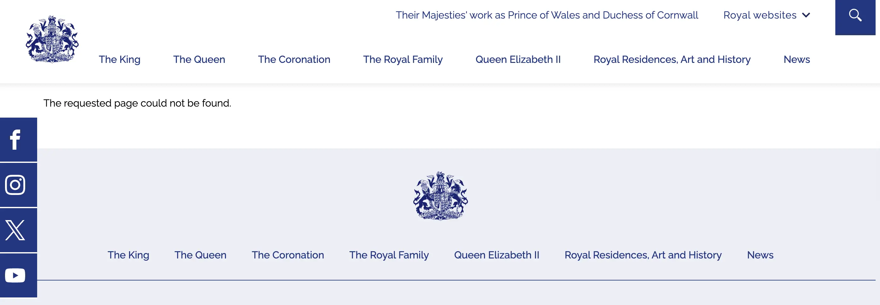 The Duke of York page has seemingly been removed from the official website (Royal.uk)