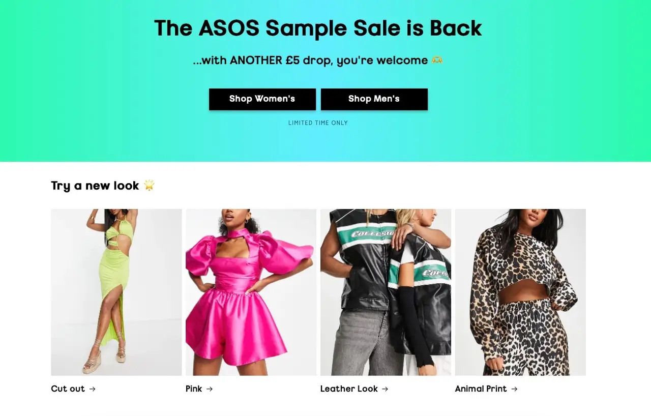 Items include dresses, shoes, jumpsuits and a whole load of accessories.