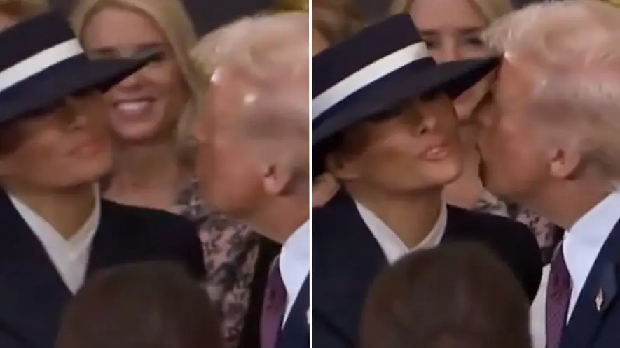 Donald Trump's attempt to kiss wife Melania during inauguration has people very confused