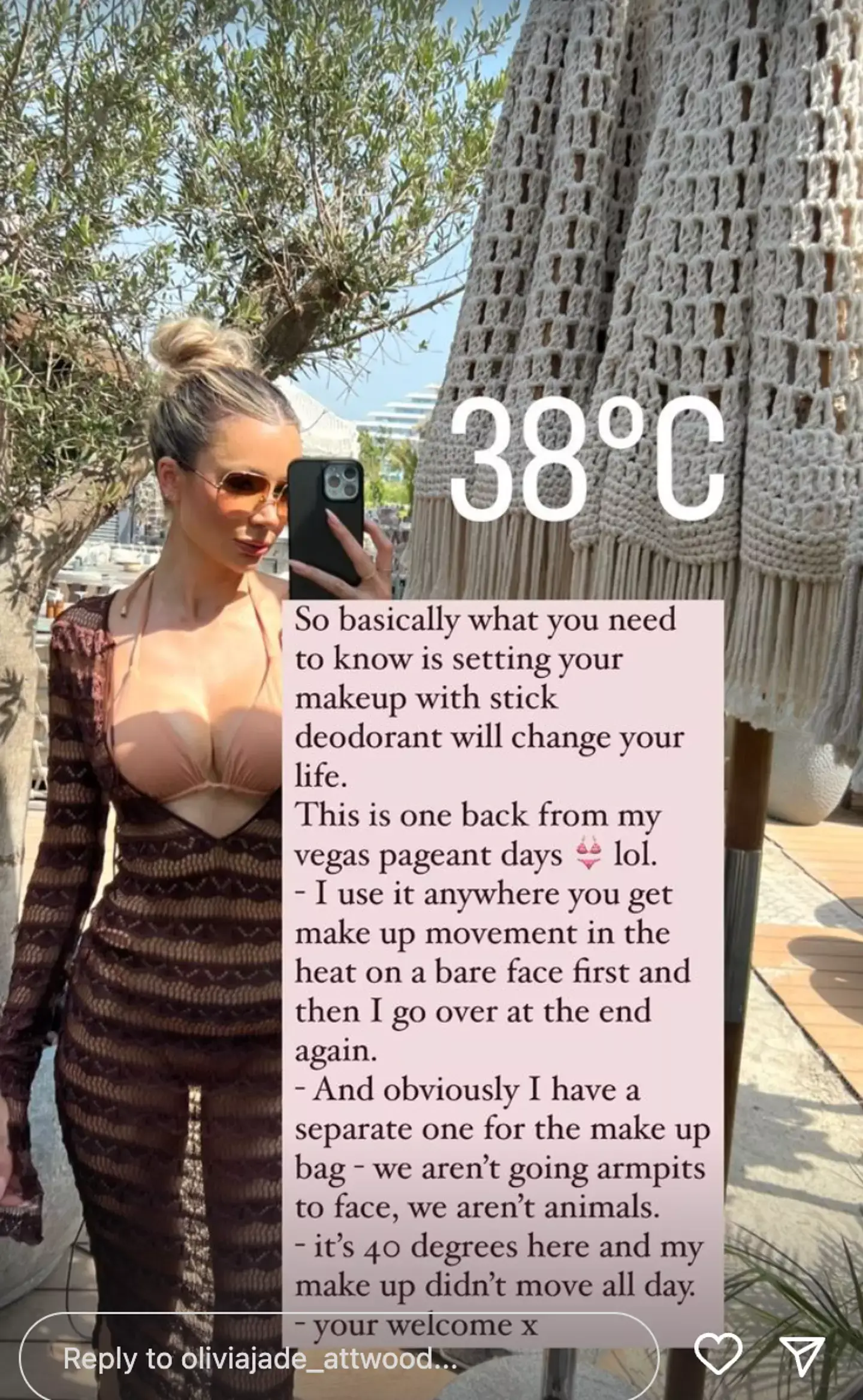 Olivia Attwood shared the genuis hack with her followers. (Instagram/ @oliviajade_attwood)