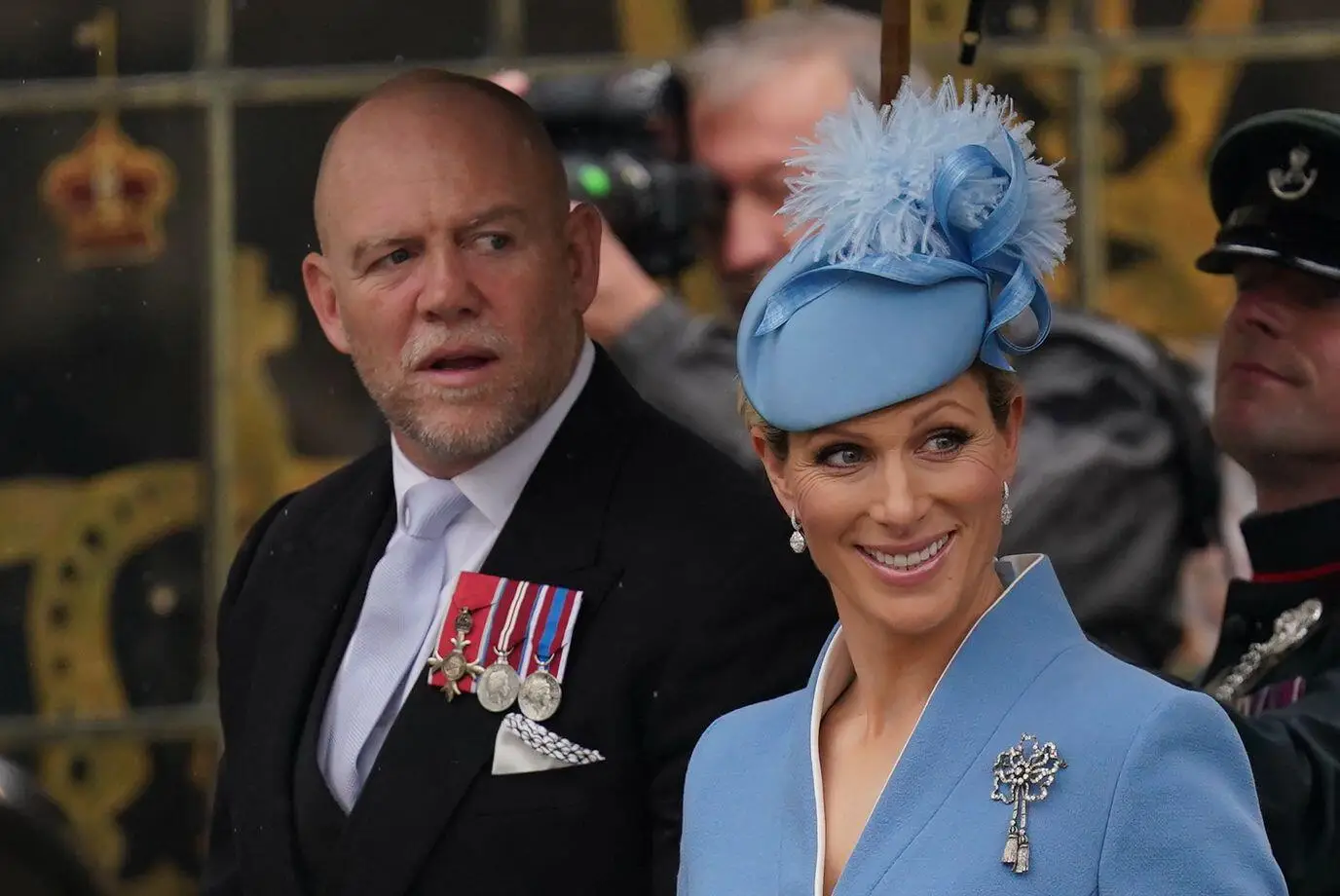 Zara Tindall and husband Mike at the coronation of King Charles III.