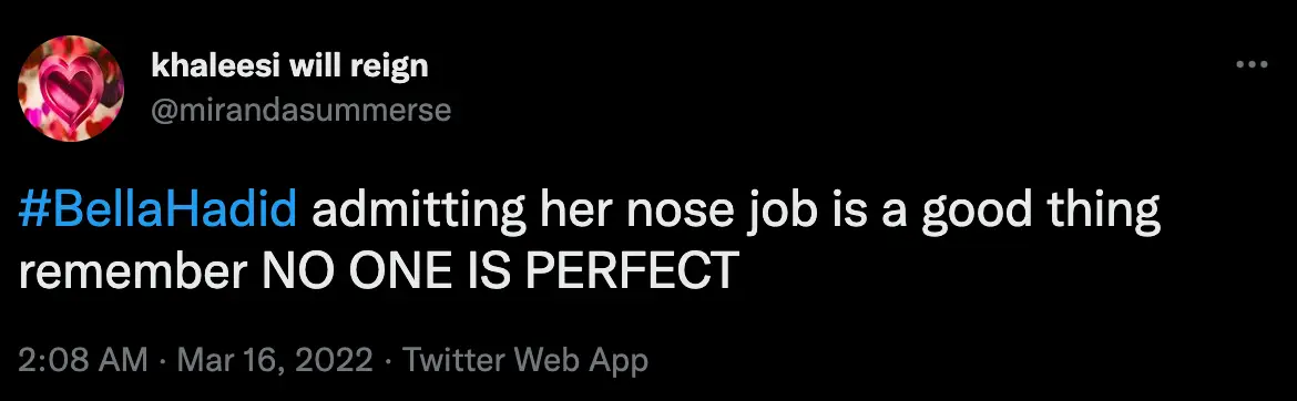 Fans were pleased to hear Bella being honest (