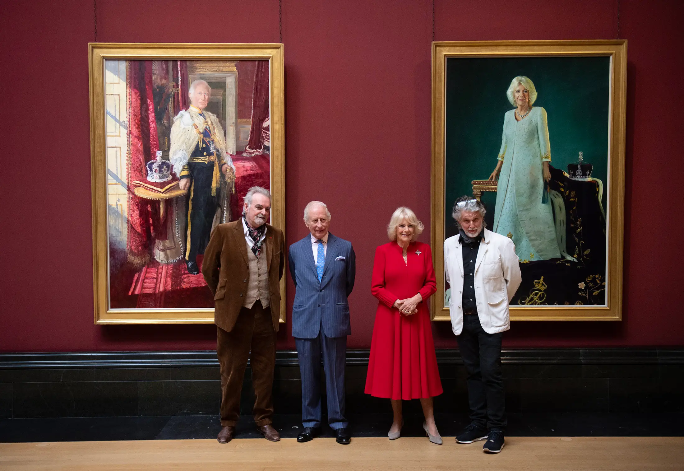 King Charles III and Queen Camilla have officially unveiled their coronation portraits (PA)