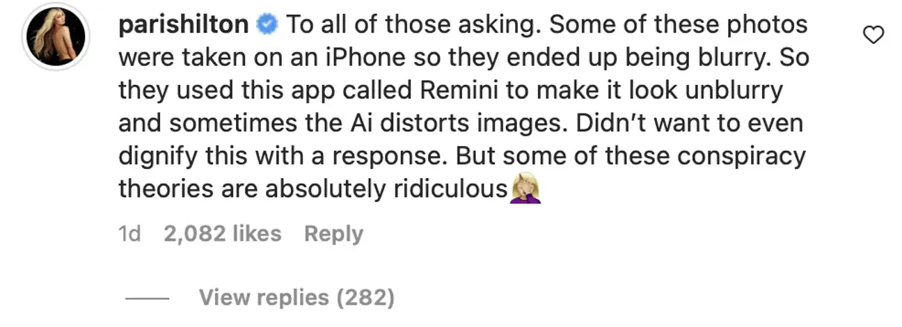 Paris Hilton has brutally shut down a 'ridiculous' Britney Spears conspiracy theory on Instagram.