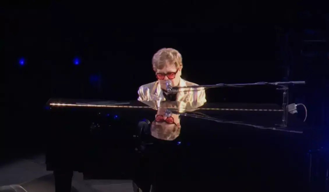 Elton John performed to thousands of people at Glastonbury.