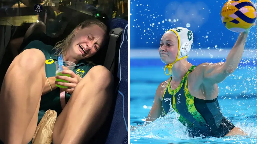 Image of Australian Olympic athlete sobbing on team bus isn’t all it seems