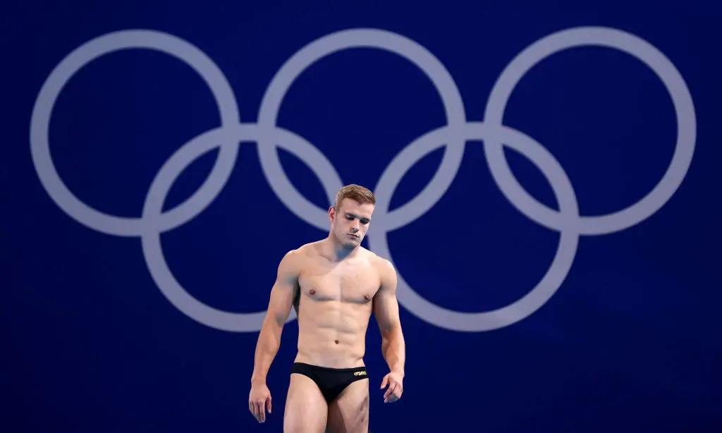 Germany's Moritz Wesemann was issued a 2.0 penalty during the men's 3m springboard final.  (Maddie Meyer / Staff / Getty Images)