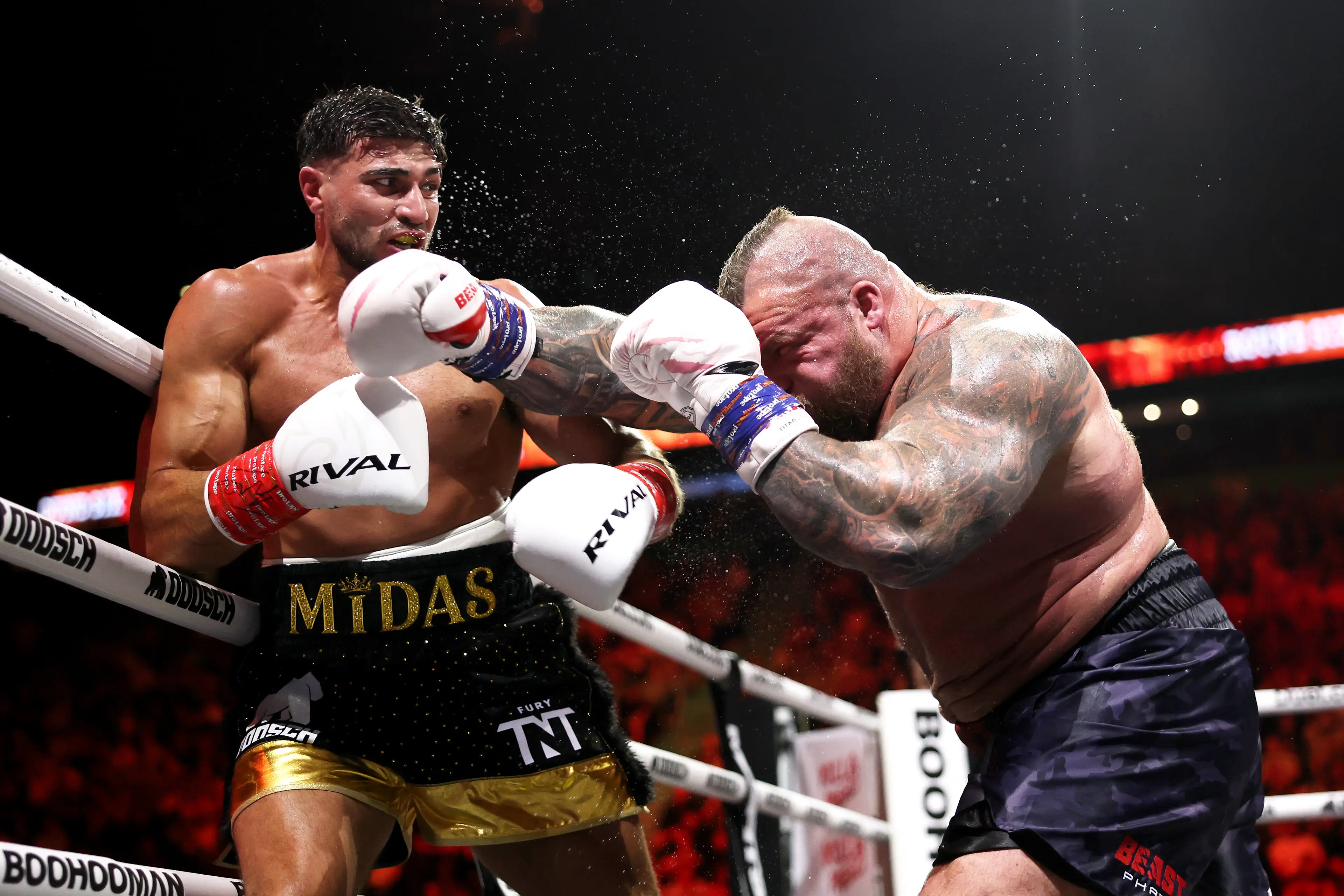 Tommy had his son's name displayed across his boxing shorts (Jan Kruger/Getty Images)