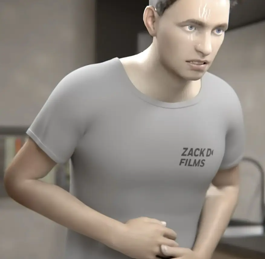 Viewers were left horrified by scenes of nausea and an upset stomach (YouTube/Zackdfilms)