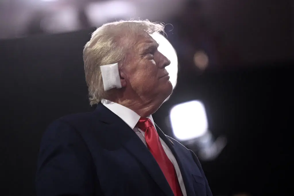 Donald Trump's right ear was injured from the attempted assasination (BRENDAN SMIALOWSKI/AFP via Getty Images)