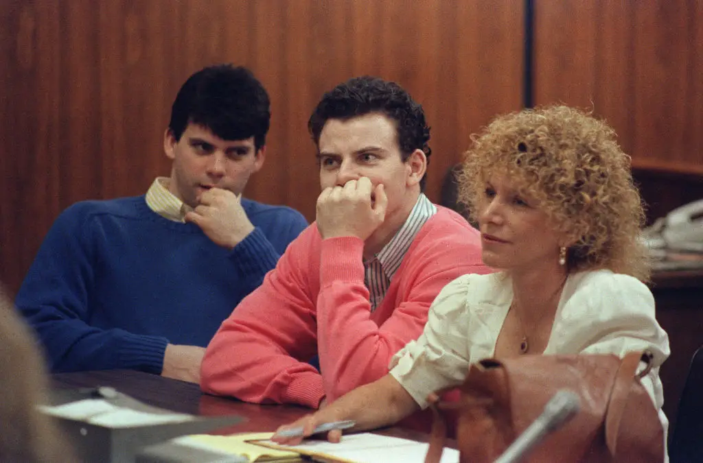 The Menendez brothers in court (MIKE NELSON/AFP via Getty Images)