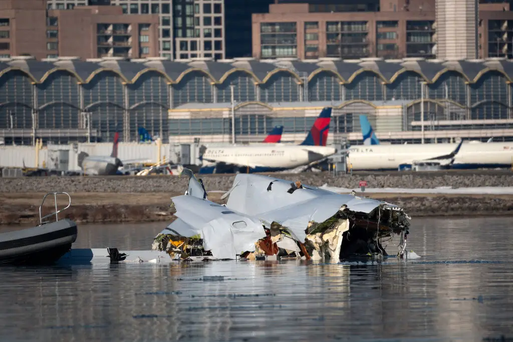 The American Airlines flight from Wichita, Kansas collided mid-air with a military Black Hawk helicopter while on approach to Ronald Reagan Washington National Airport (Handout / Handout / Getty Images)