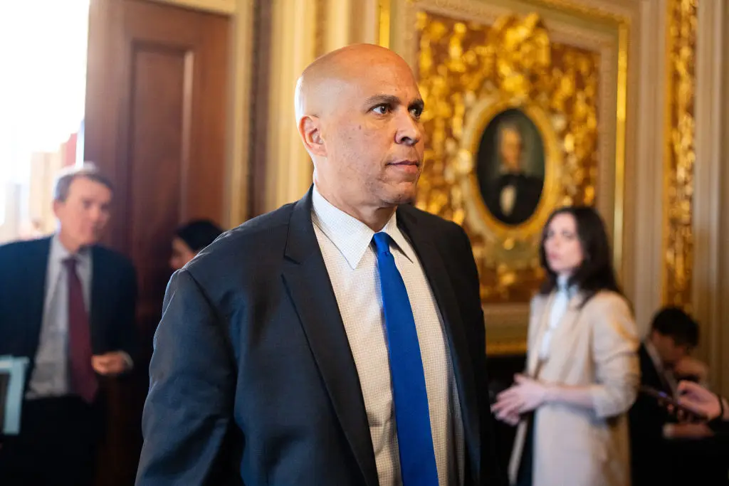 Booker has been giving a marathon speech (Bill Clark/CQ-Roll Call, Inc via Getty Images)
