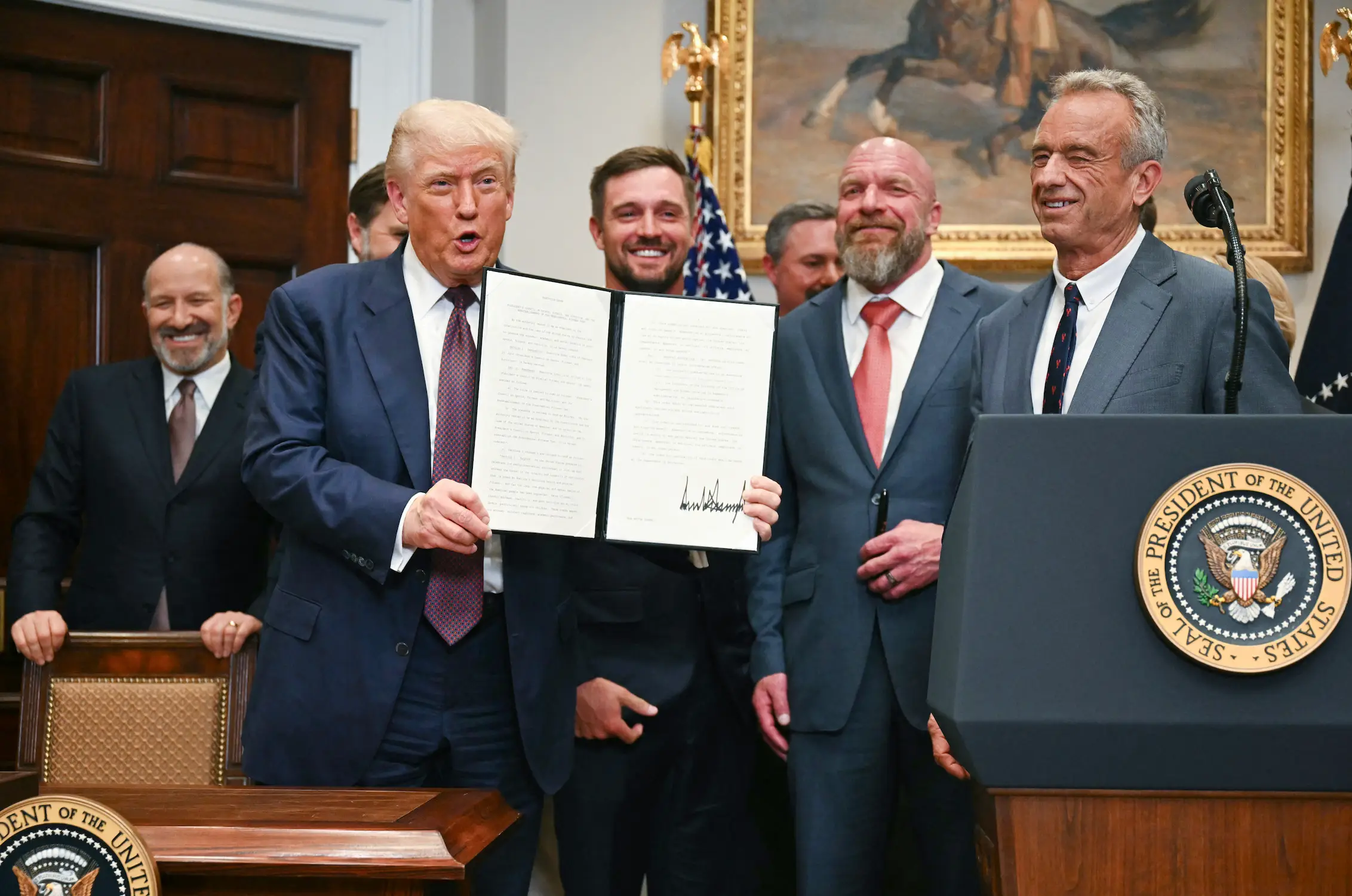 Some critics fear the White House renovations could form part of Trump's plans for a third stint as president (JIM WATSON/AFP via Getty Images)