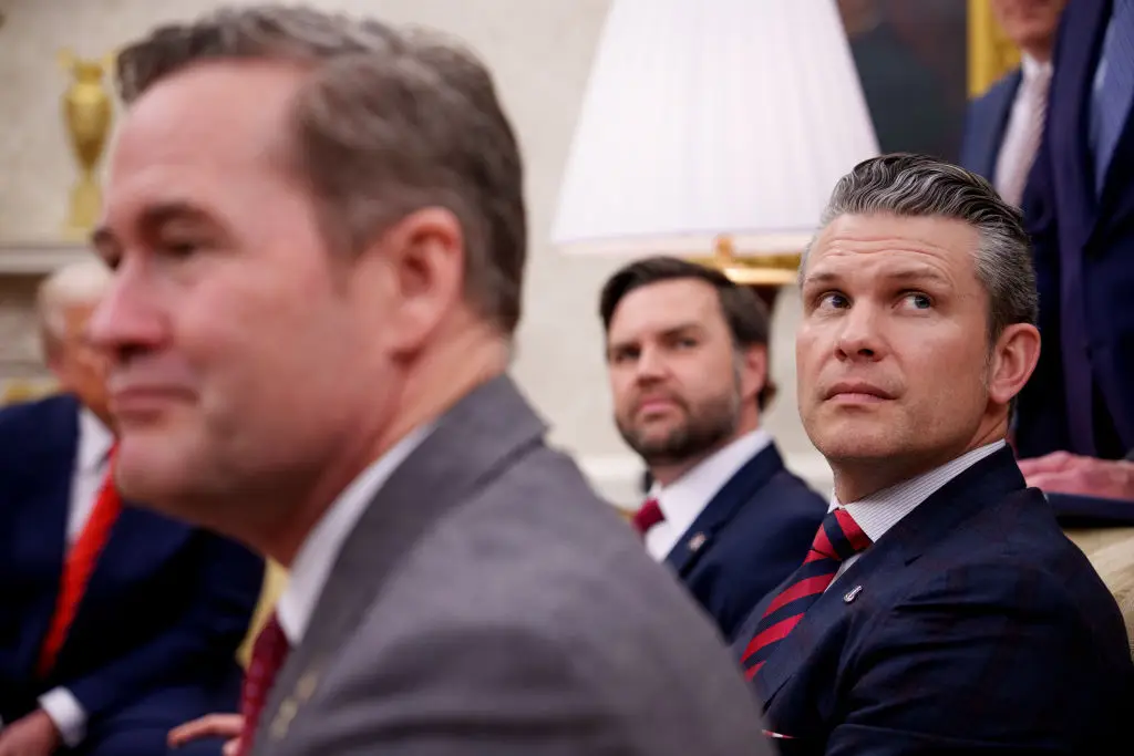 US National Security Adviser, Michael Waltz, US Vice President, JD Vance, and Defence Secretary, Pete Hegseth, were reportedly in the Signal group chat (Andrew Harnik / Staff / Getty Images)