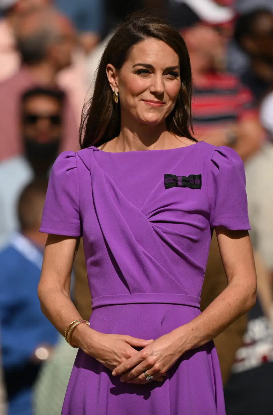 The Princess of Wales wore purple for the special occasion. (Stringer/Anadolu via Getty Images)