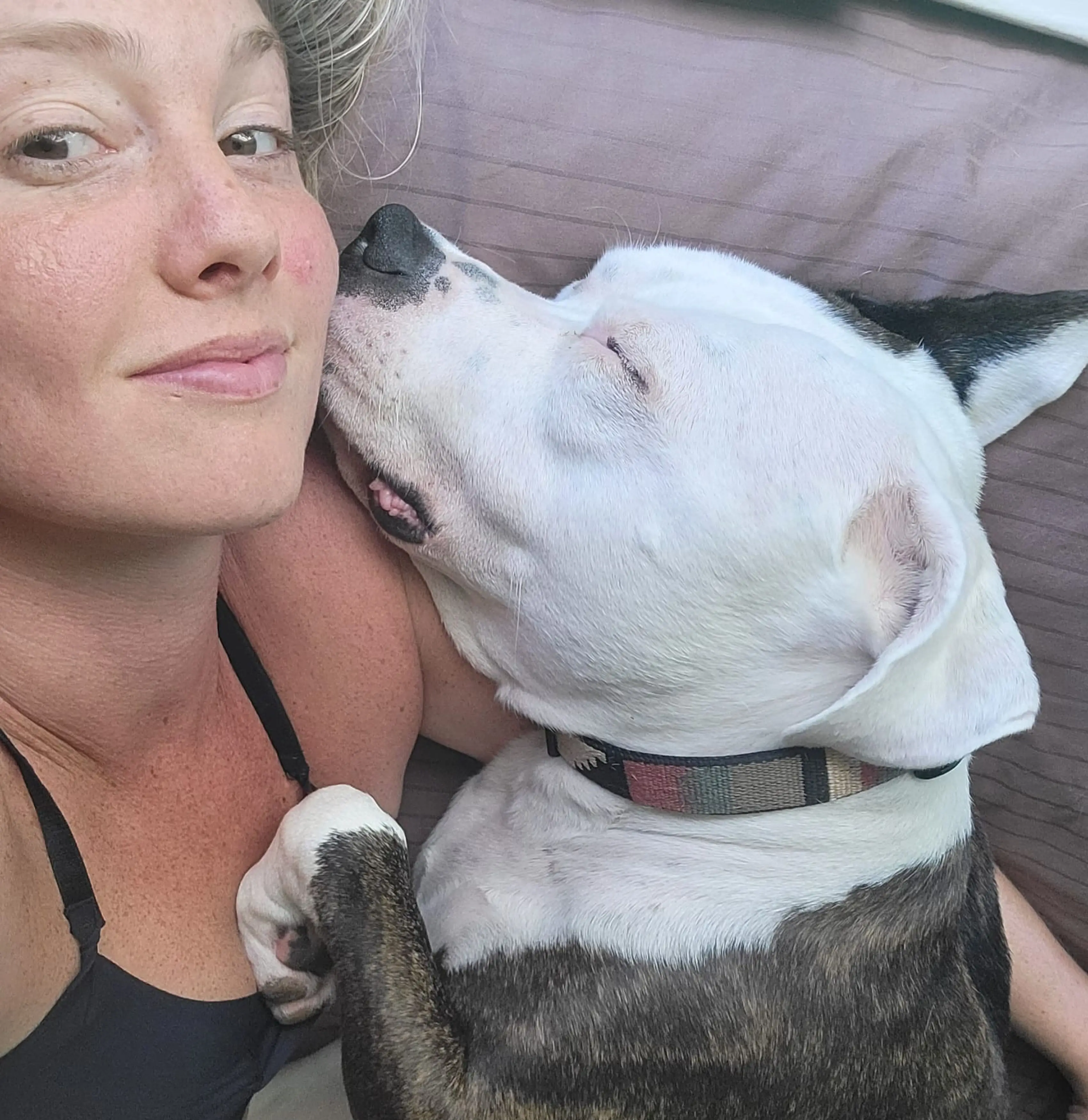 Olivia loved her boyfriend's six-year-old rescue dog Bentley.