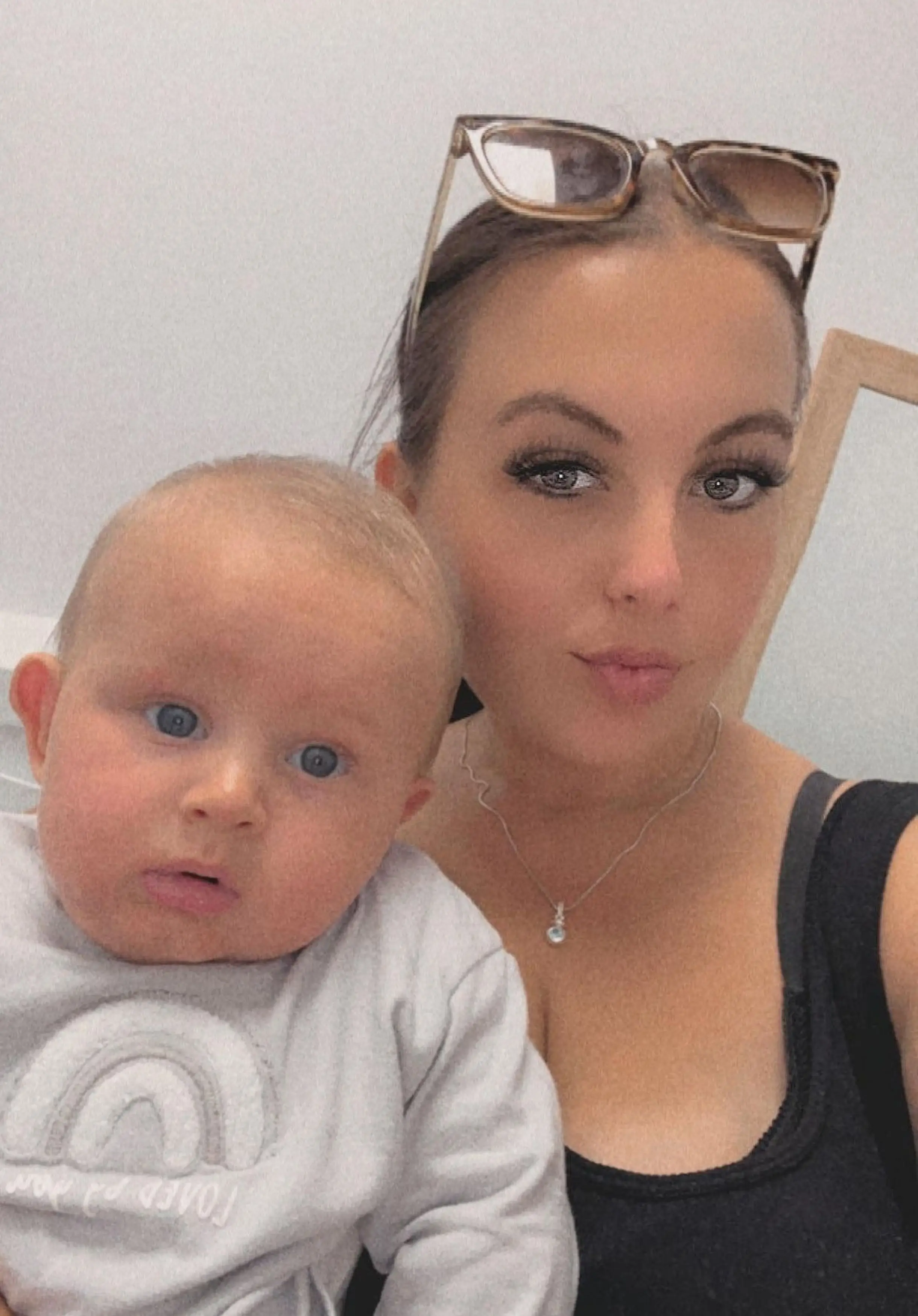 Kourtney with son Bentley.