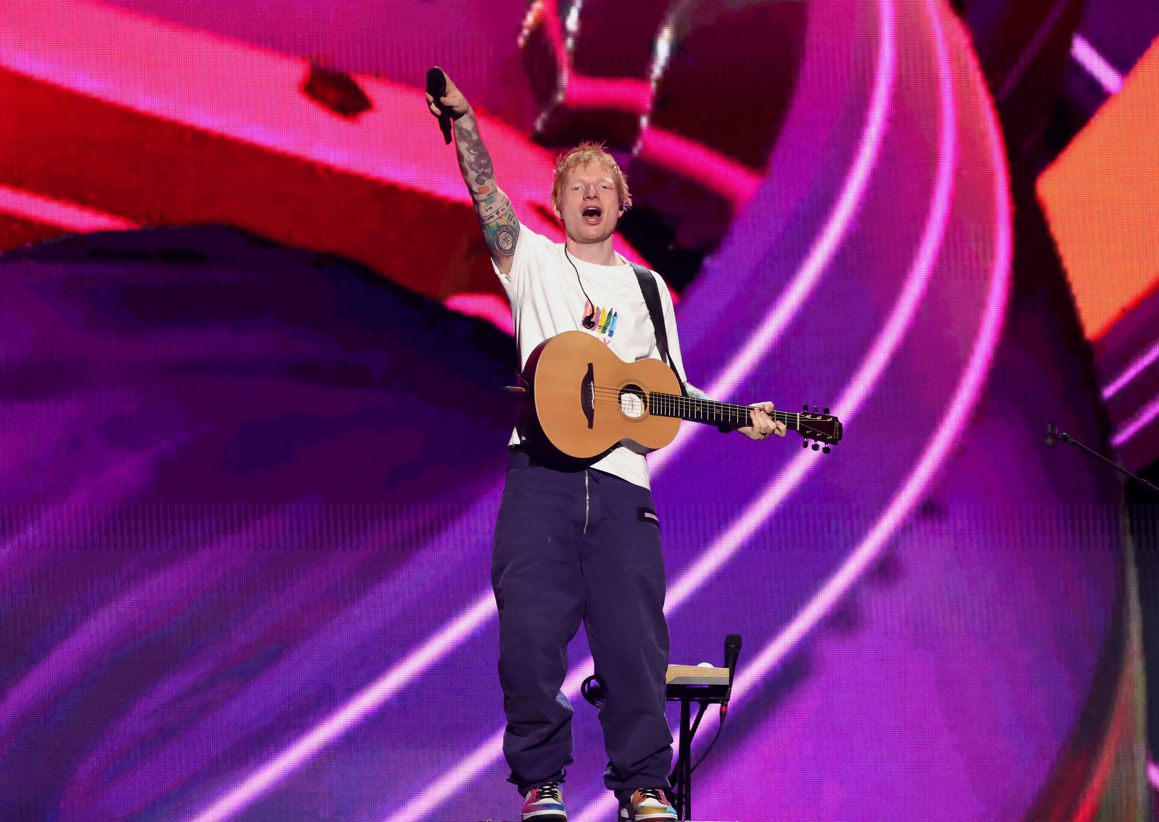 Sheeran also addressed the situation in Gaza (Kevin Winter/Getty Images for iHeartRadio)