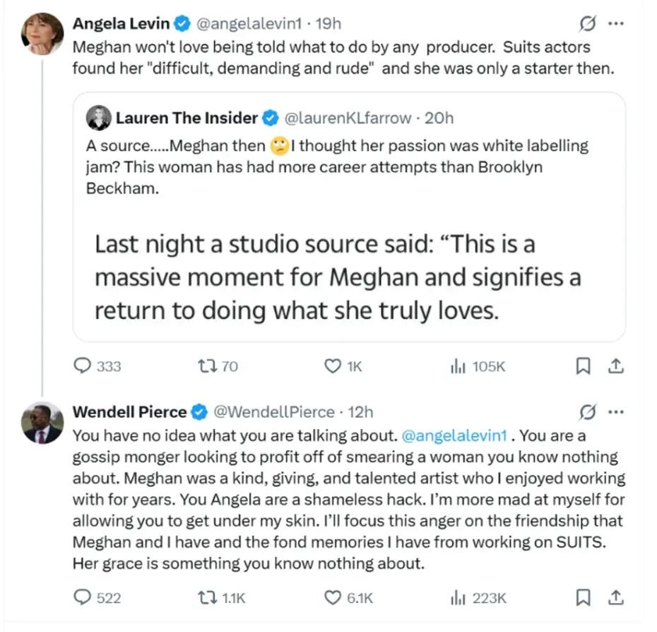 Pierce responded to Levin's comments on social media (X)