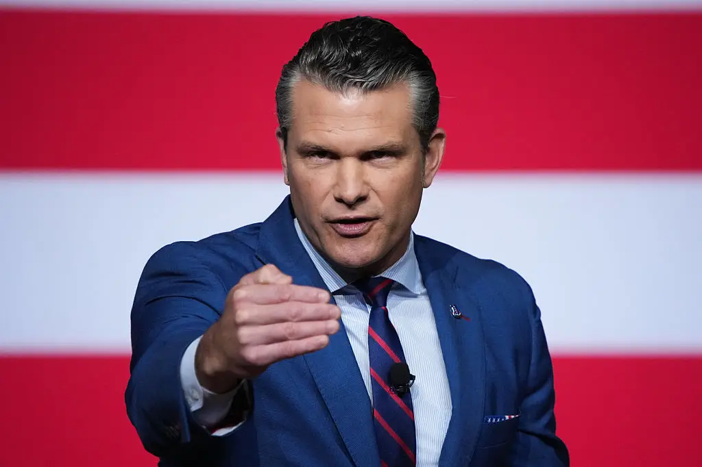 Trump's Secretary of War Pete Hegseth has addressed the US military at an unexpected gathering (Andrew Harnik/Getty Images)