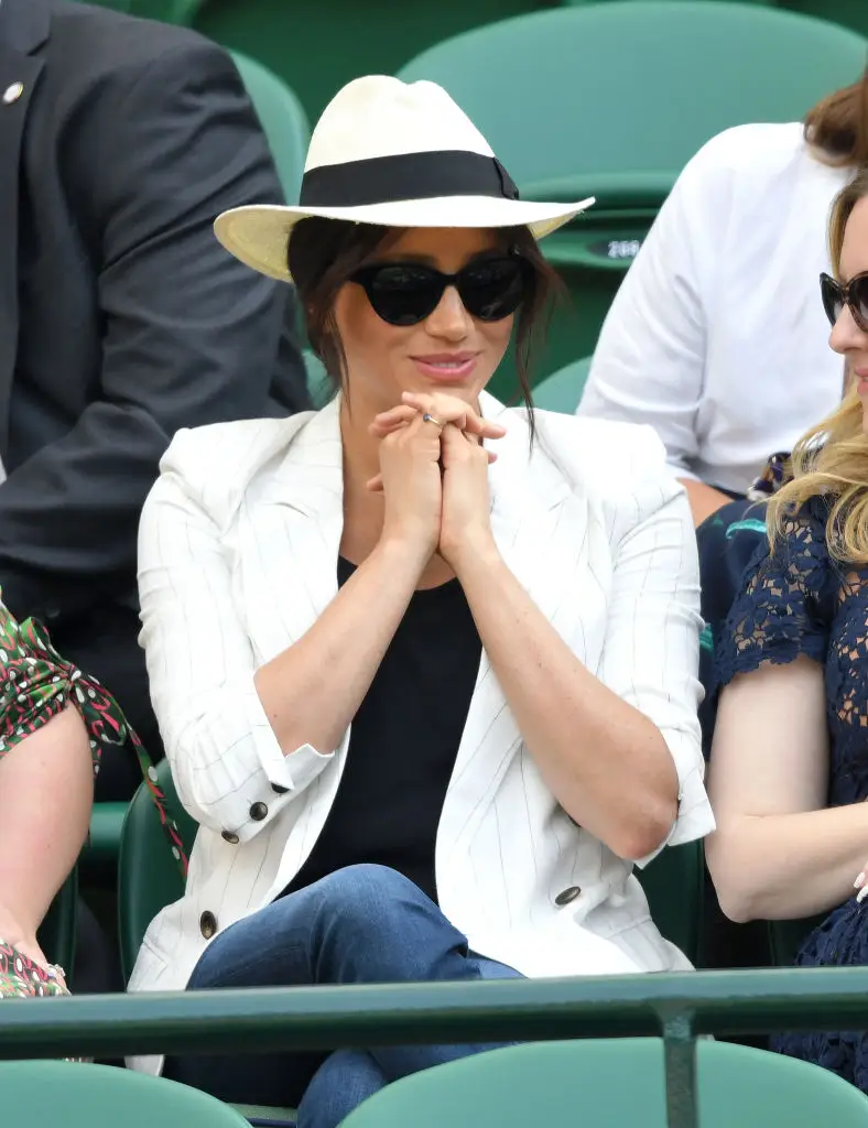 Meghan Markle wore a hat to Wimbledon in 2019 when she wasn't in the Royal Box (Karwai Tang / Contributor / Getty Images)