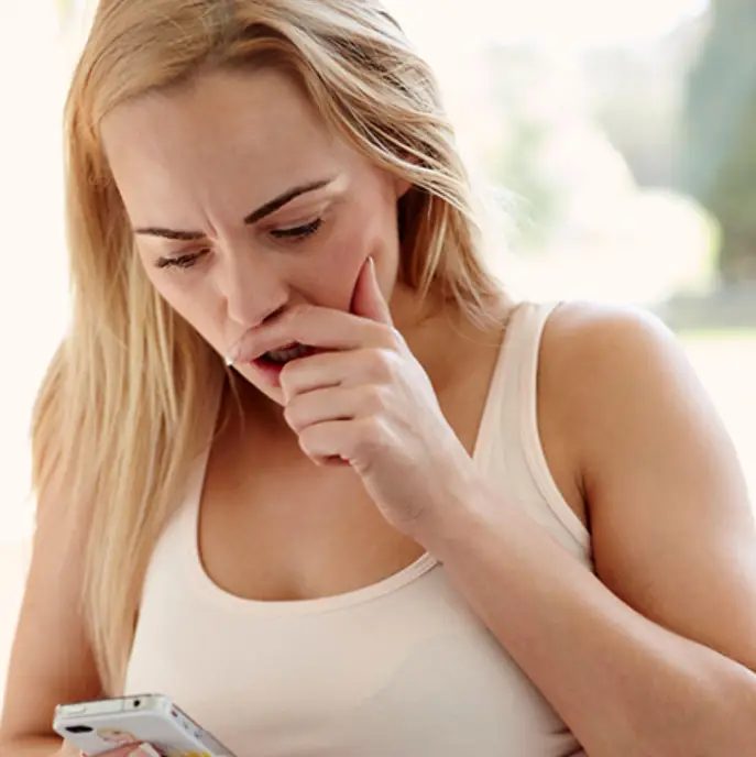 The woman was left shocked at the message.