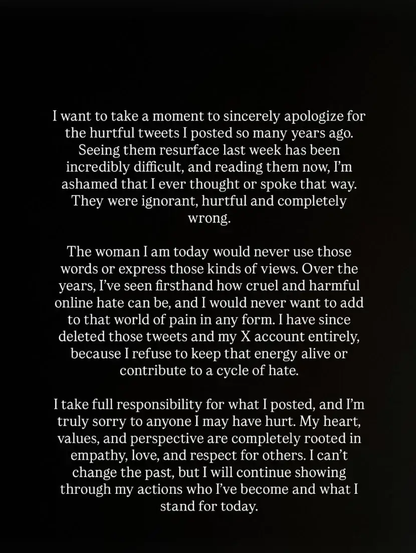 Kayla shared the statement to Instagram on Thursday and has since deleted her X account (Instagram/@iamkaylanicole)