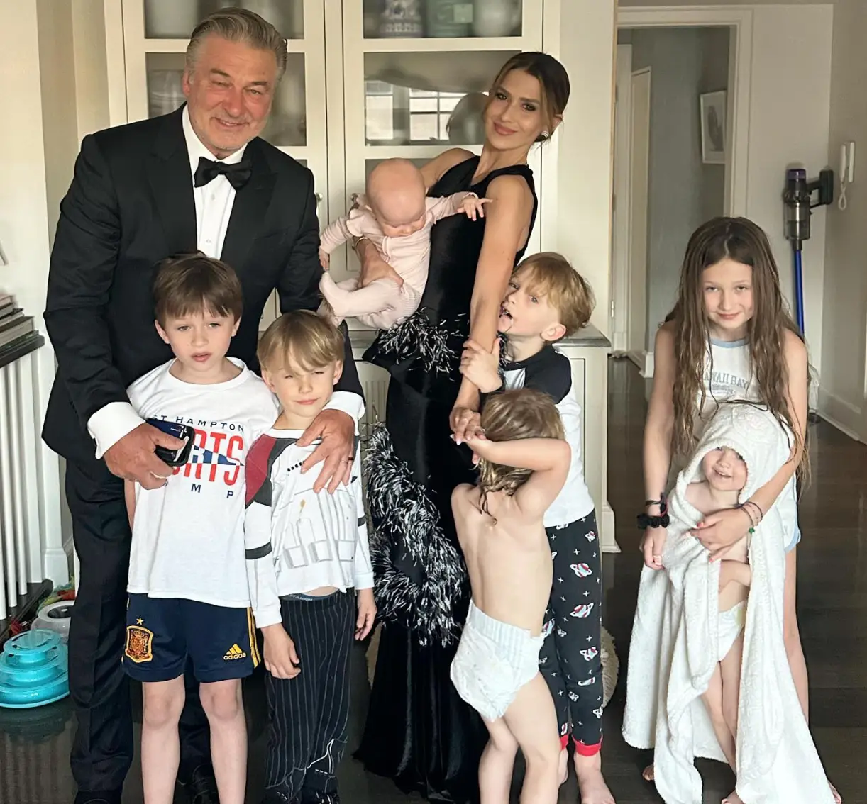 Schumer brought up Baldwin's seven children and their ' very Spanish names'.