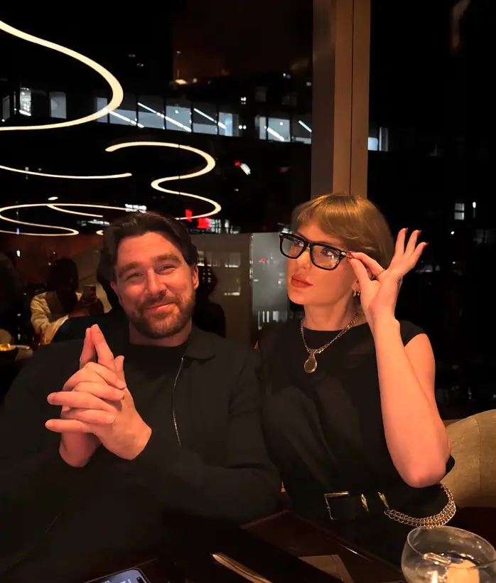 Travis Kelce shared a series of loved-up snaps alongside his girlfriend, Taylor Swift, on Thursday (24 July) (Instagram/@killatrav)