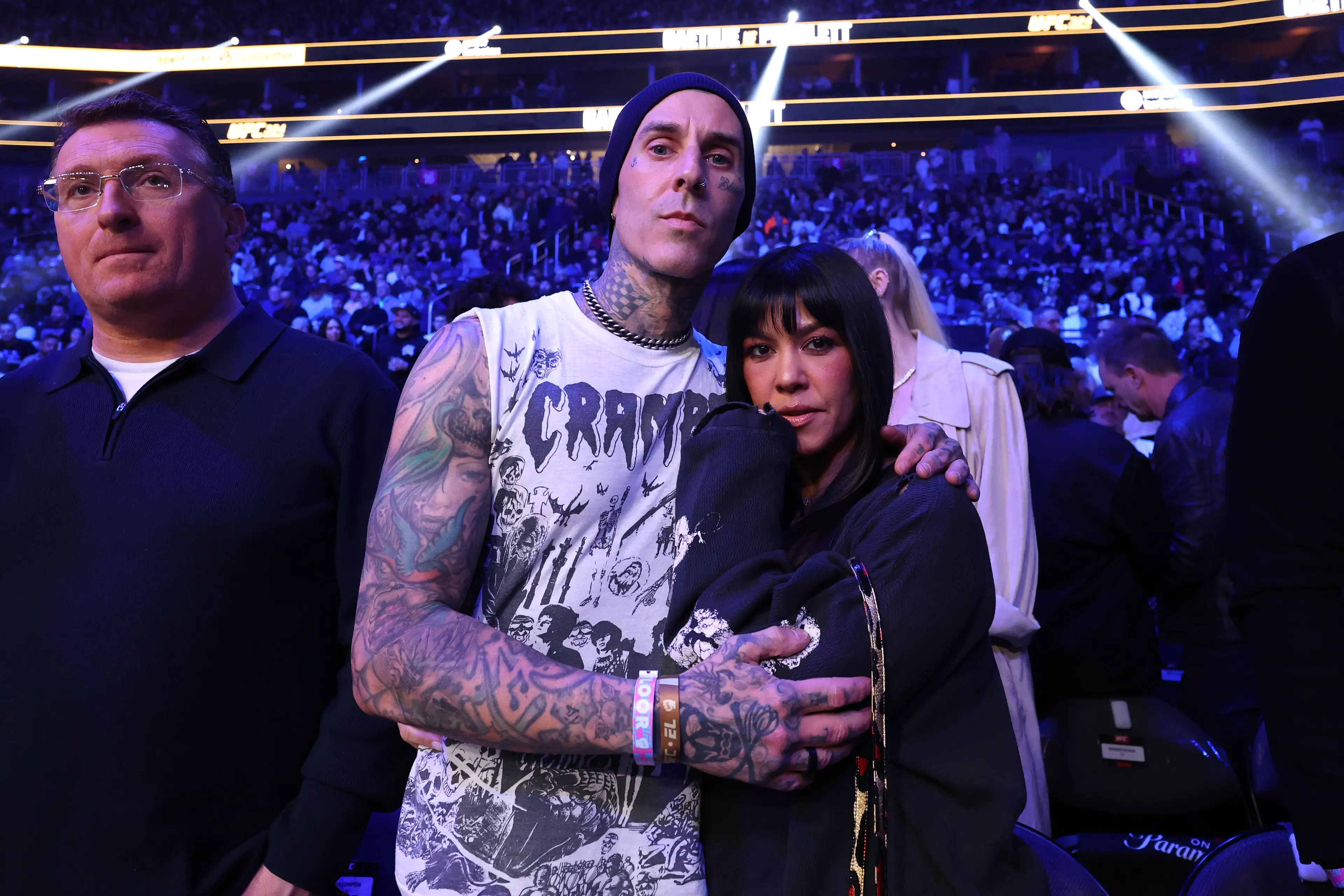 Travis Barker spoke out in defence of his marriage to Kourtney Kardashian, defying critics who say it isn't 'punk' (Ed Mulholland/Zuffa LLC)