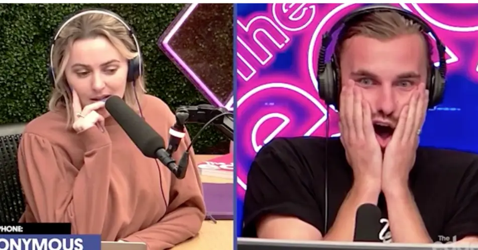 The cheater was caught red-handed live on air by Sharyn Casey (left) and co-host Jayden.