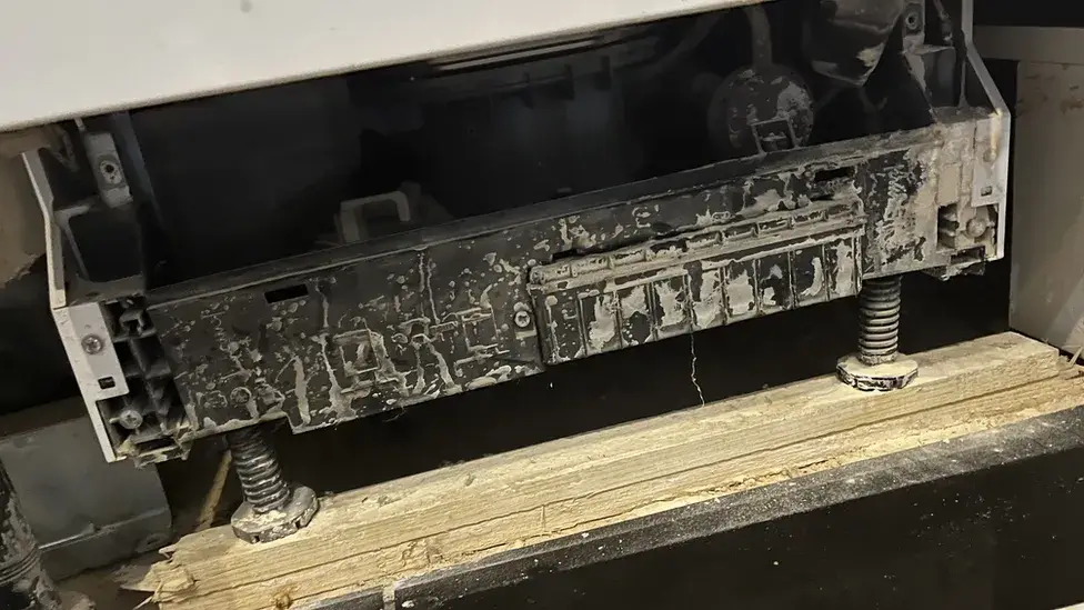 The couple said it was 'pure luck' the fire was spotted in time before it spread.