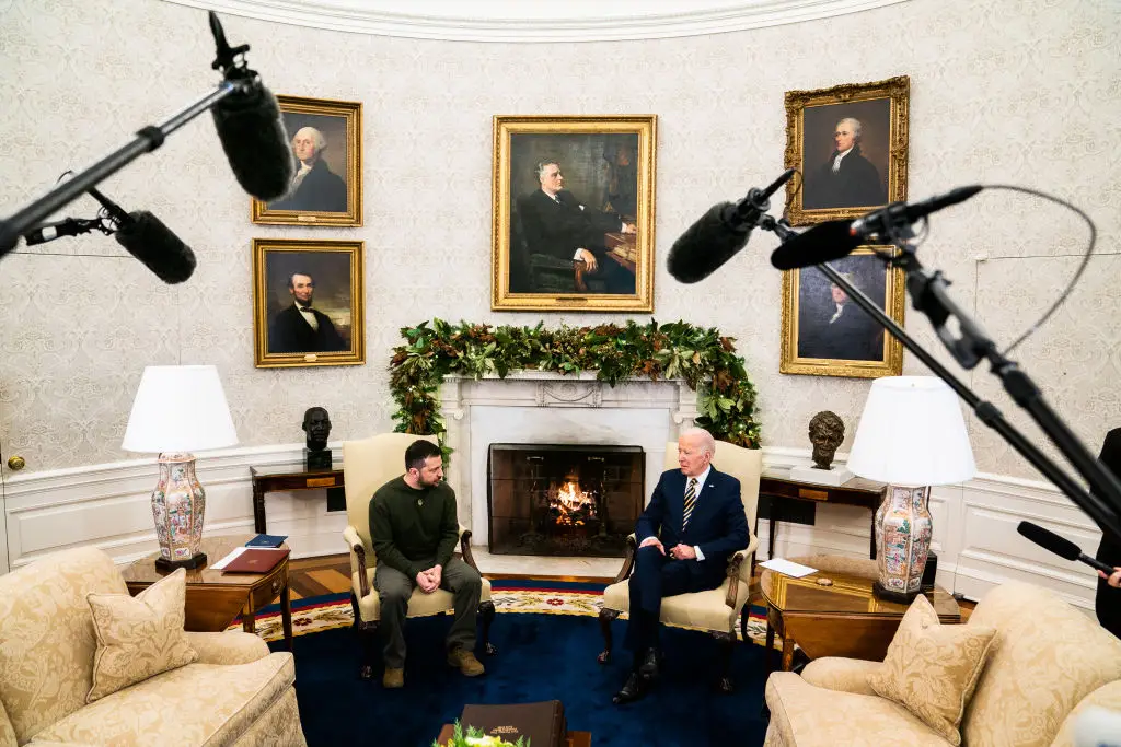 Biden with Zelenskyy in 2022 (Demetrius Freeman/The Washington Post via Getty Images)