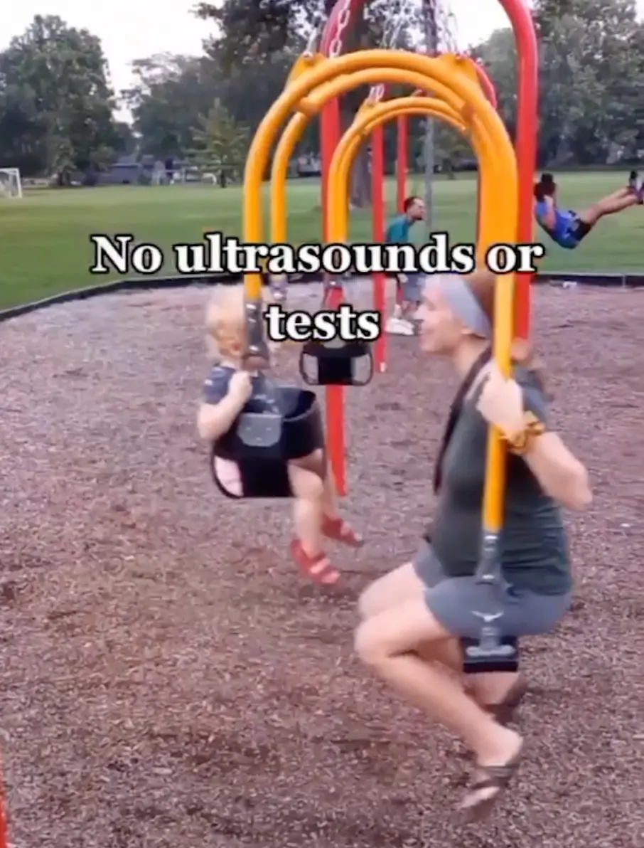 The mum said she carried out her own prenatal tests at home - like measuring her blood pressure.