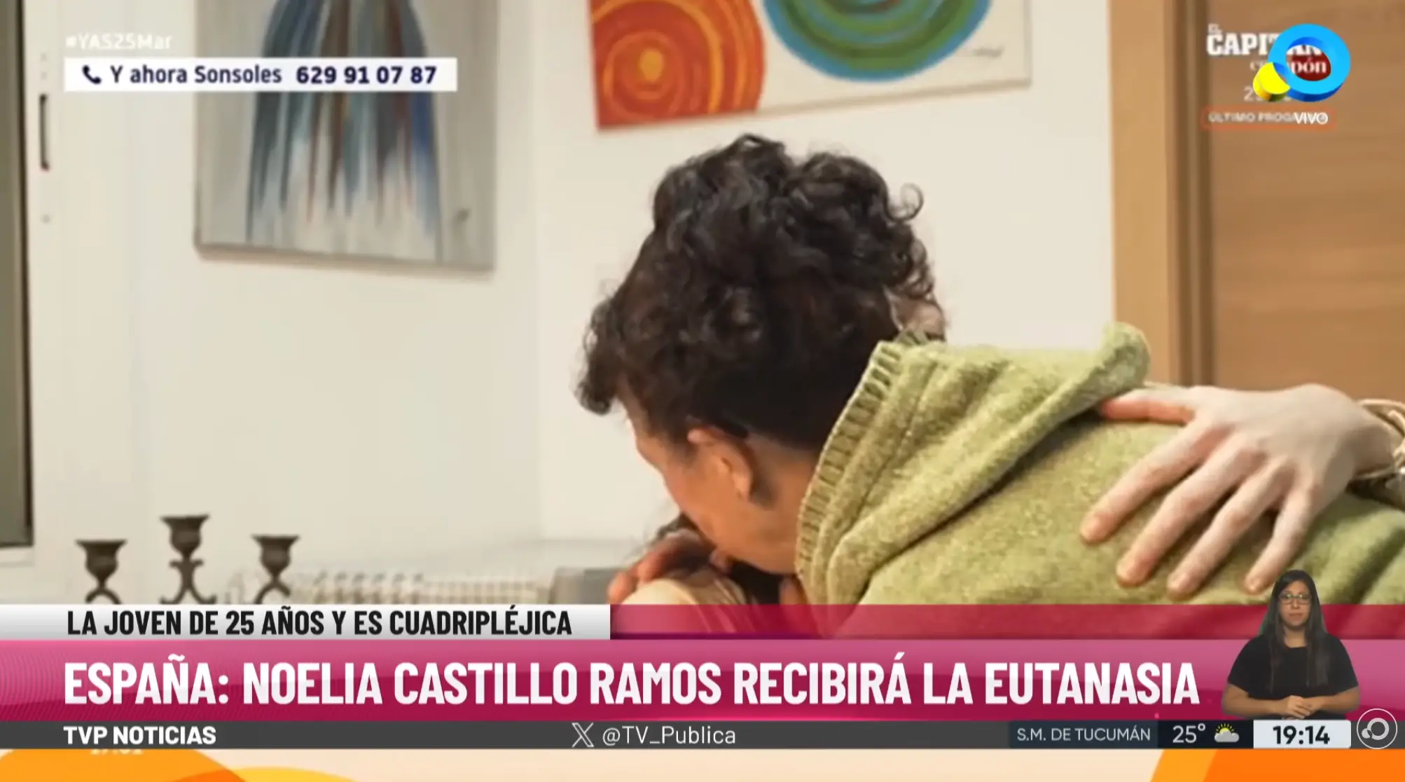 Noelia's family have been unable to support her decision (Televisión Pública Noticias)