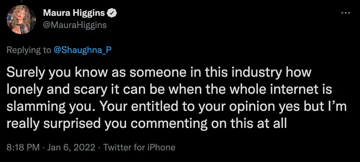 Maura was quick to defend her friend (